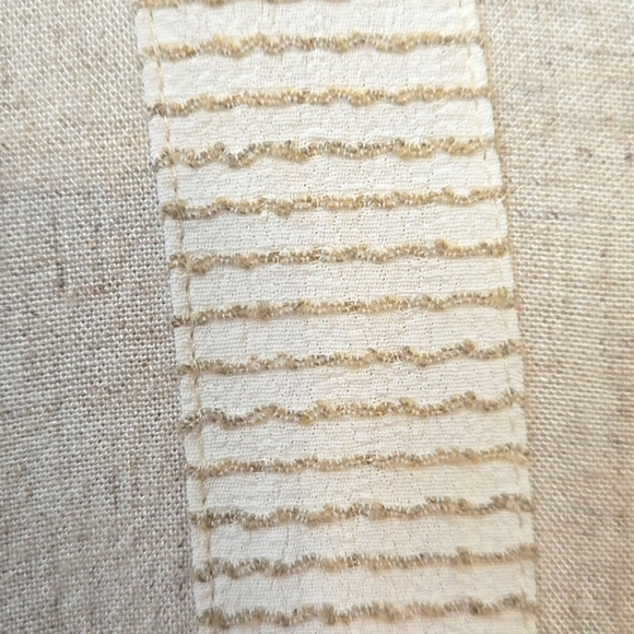 Benjamin A, Tunic, Blouse, Natural, Cream, Buttons, Side Slits, Tie Back, Sz 18 - Picture 13 of 17